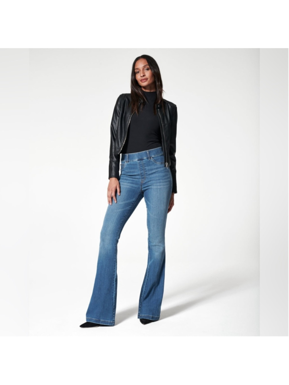 NWT SPANX SPANXshape EveryWear Flare Jeans Vintage Indigo Size M